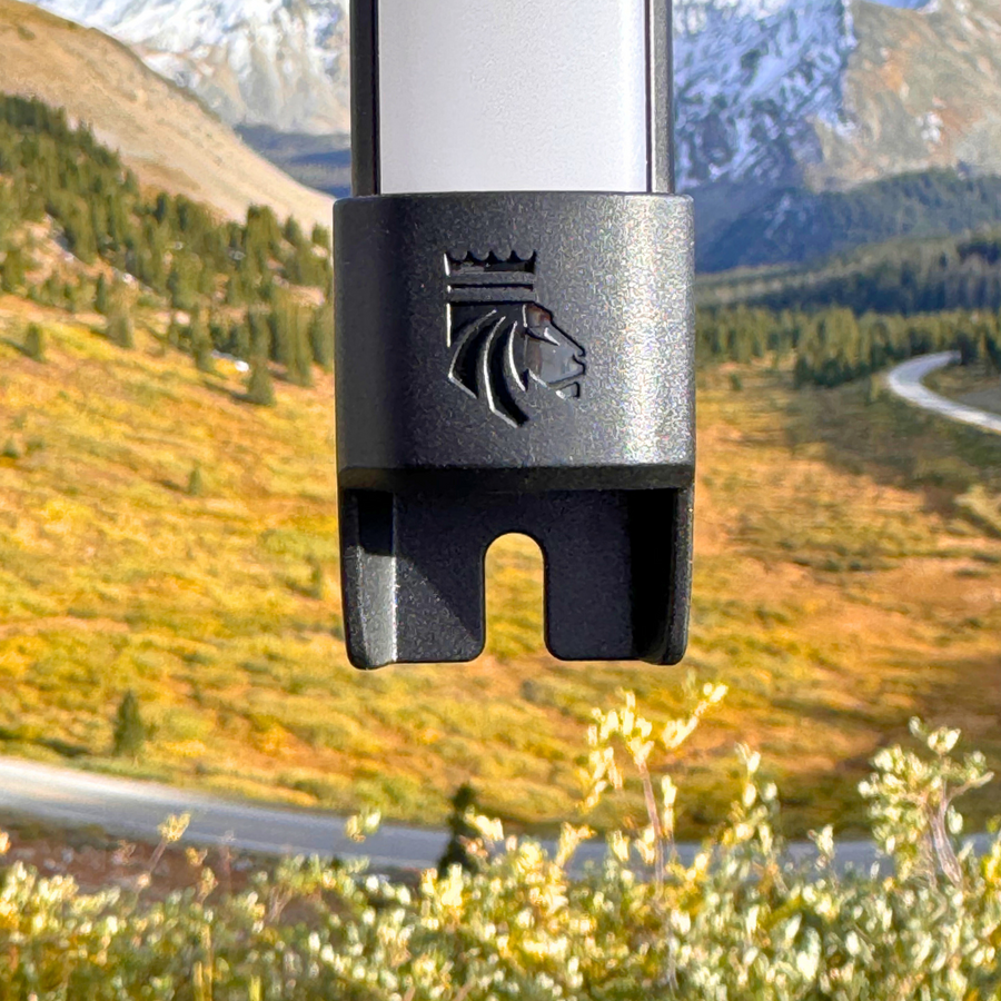 Kingpin F-Series light end cap with the Kingpin crown logo