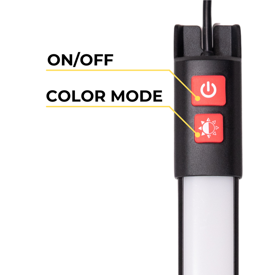Kingpin F-Series light buttons: on/off and color mode