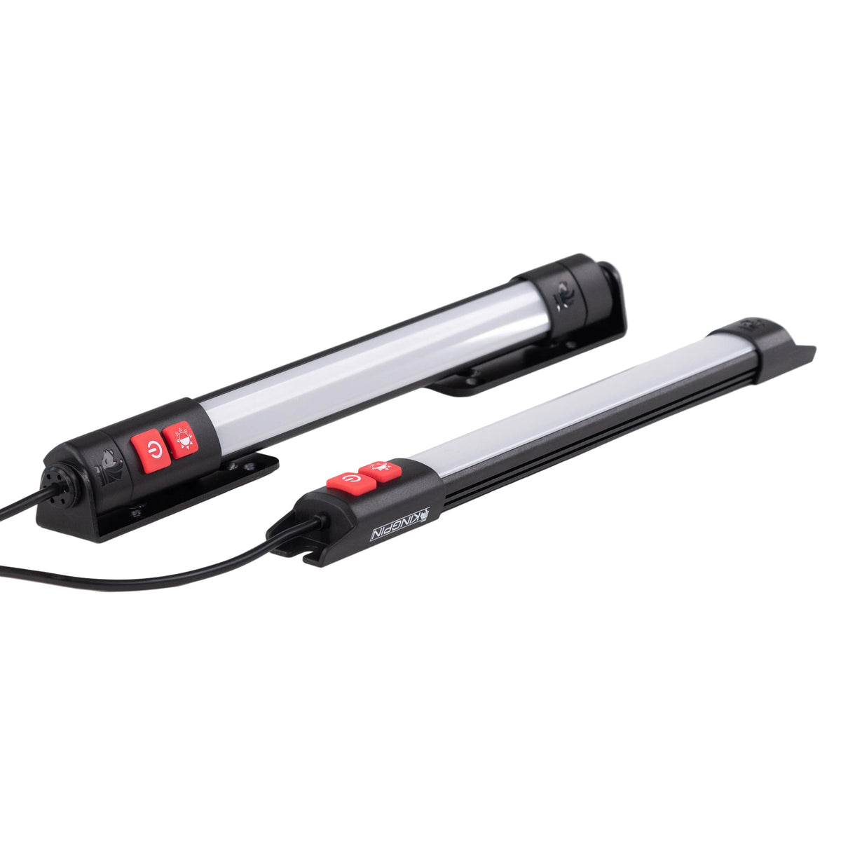 Two Kingpin F-Series lights side by side on a white background