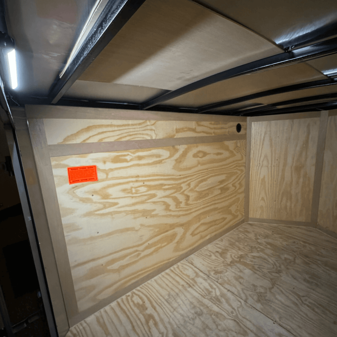 Kingpin v-Series 12" LED light inside enclosed trailer for future adventure trailer build
