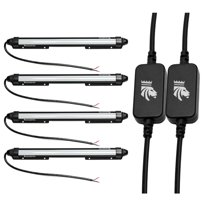 kingpin v-series 12 inch lights plus two switches and white background